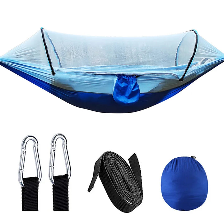 OutdoorRelax Hammock with Mosquito Net and Quick Release – 200 kg Load Capacity | Stornfield