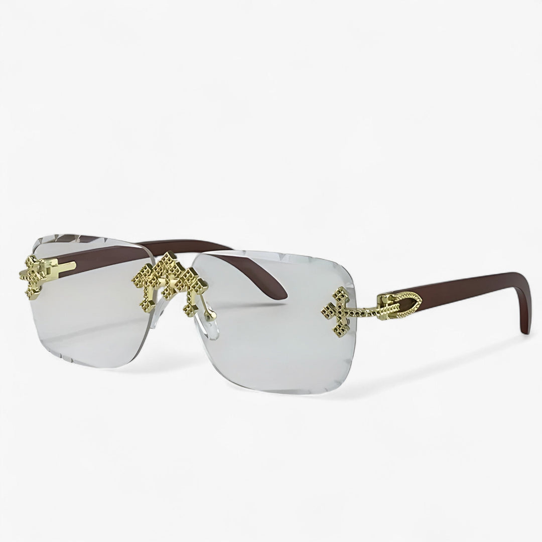 Rimless Steampunk Sunglasses with Metal Accents – Nirex | Stornfield