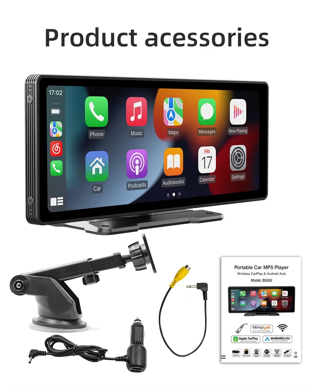 Stornfield | Universal 10.26-Inch (26.06cm) Car Multimedia Player with Wireless CarPlay and Android Auto