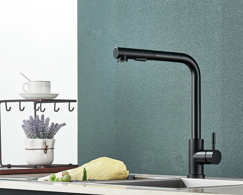 FlexiJet Black extendable kitchen faucet Stornfield