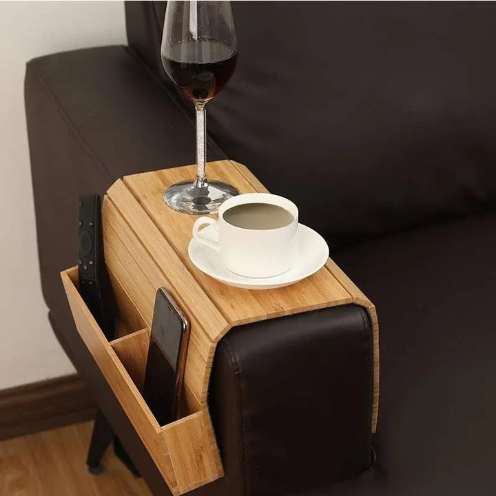 Minimalist Bamboo Sofa Armrest Organizer | Stornfield