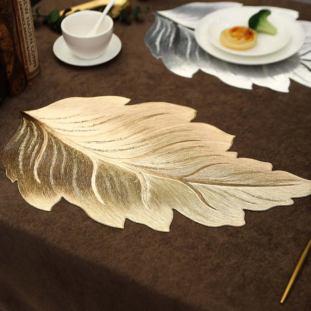 Gold Leaf Shape Decorative Serving Tray | Stornfield