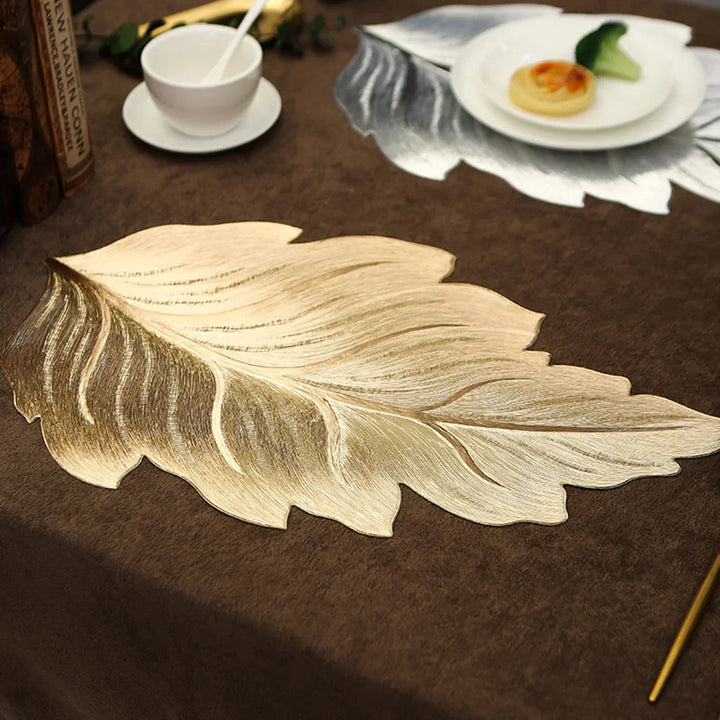 Gold Leaf Shape Decorative Serving Tray | Stornfield