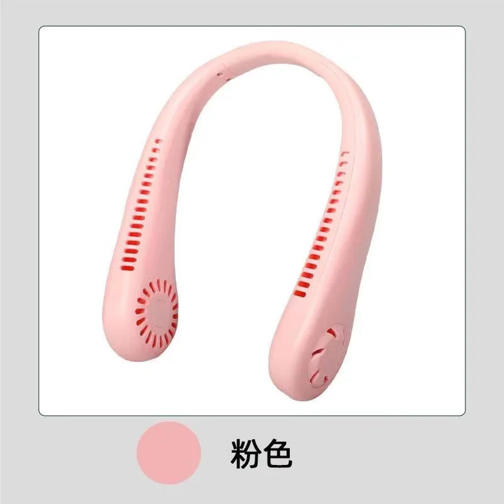 Stay Cool Anywhere with 1PC New Mini Neck Portable Bladeless Hanging Neck Fan - Long Battery Life, Rechargeable, 3-Speed Air Cooler for Summer Sports | Stornfield