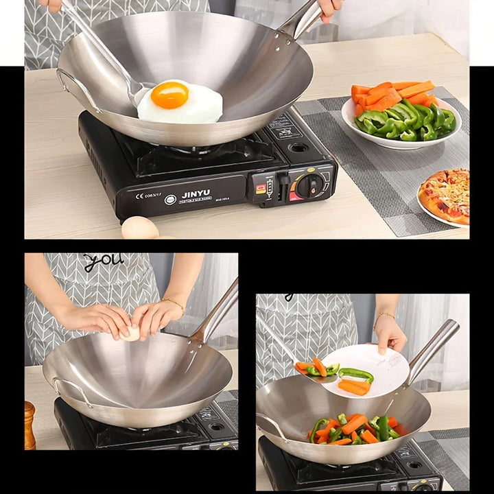 ChefMaster – Large Stainless Steel Wok with Double Handles Stornfield