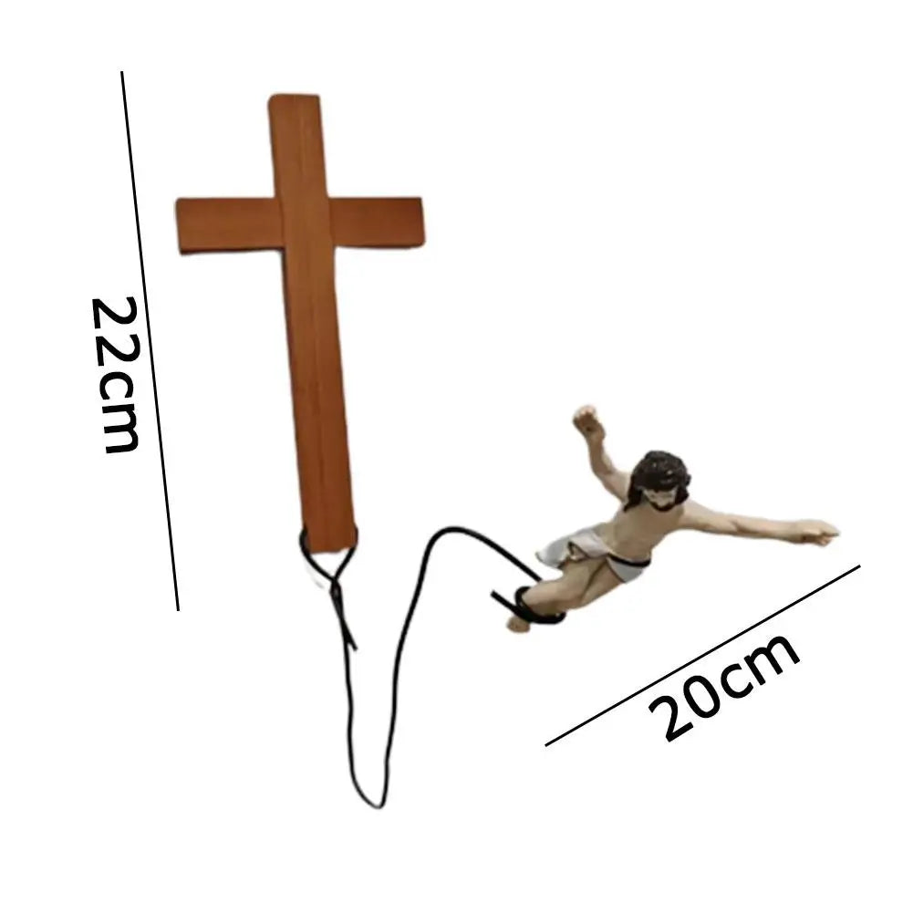Stornfield | Jesus Bungee Jumping Easter Atmosphere Decorative Ornaments Christ Figure Religious Decorations Holiday Gifts Hanging Ornaments