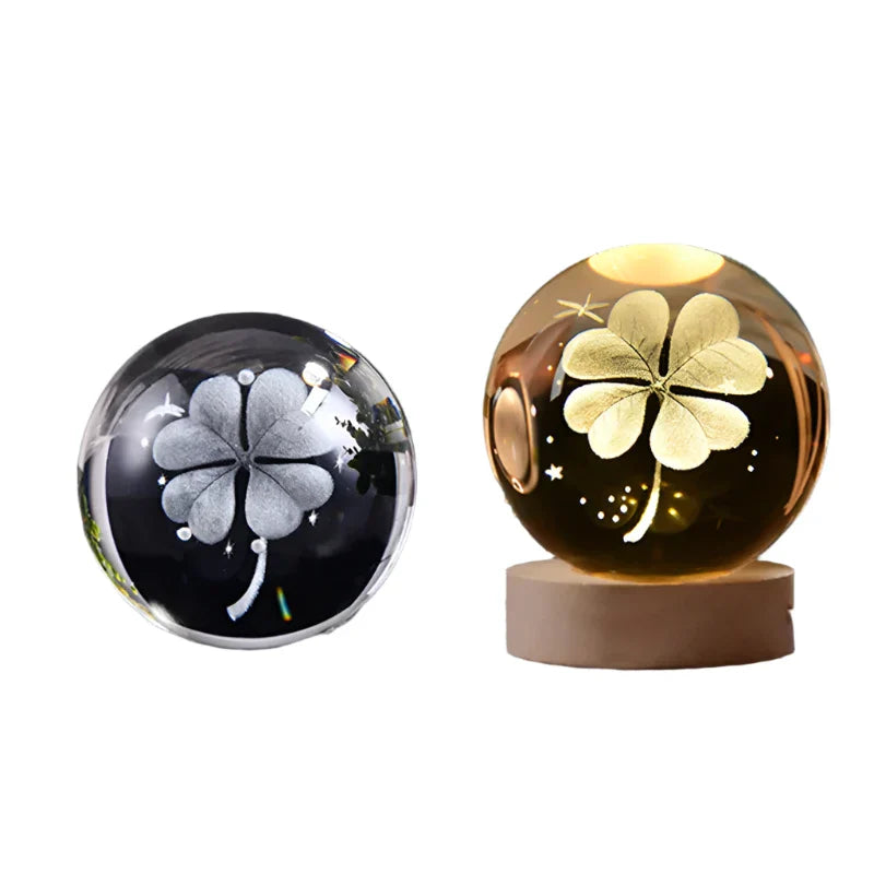 3D Crystal Night Light LED - Starry Sky Projector with Wooden Base, Romantic Lighting for Bedroom & Gifts | Stornfield