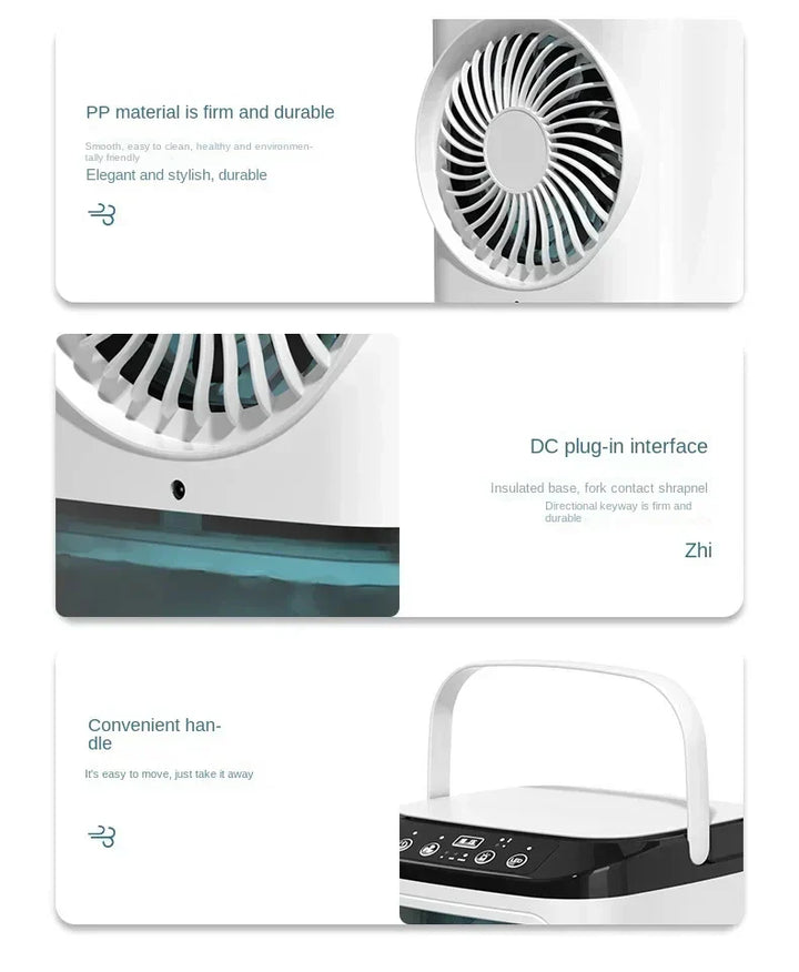 Portable Desktop Air Conditioner Fan – Dual Spray Ultrasonic Humidifier, 3-Speed Silent Air Cooler with Night Light for Home | Stornfield