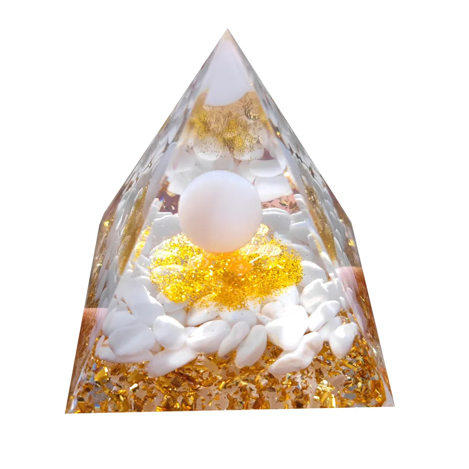Orgonite Pyramid with Amethyst Pendulum – Energy, Protection and Decoration | Stornfield