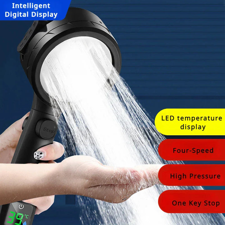 LED Showerhead with Digital Temperature Display | High Pressure & Water Saving Stornfield