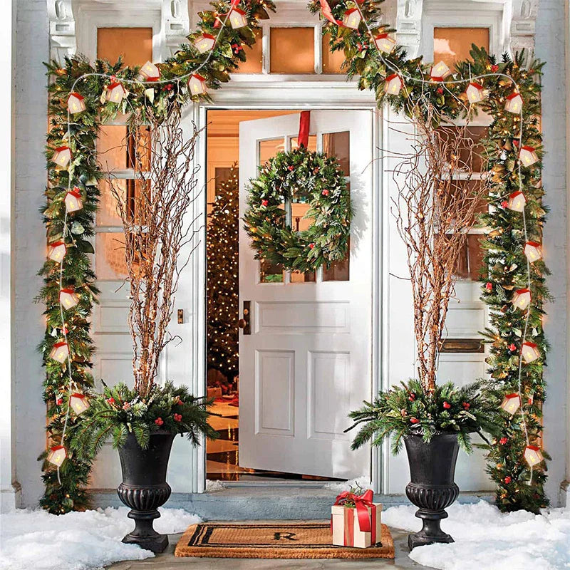 Bright Wooden Christmas Tree Decoration – LED String Lights for Festive Illumination | Stornfield