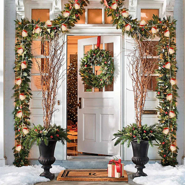 Bright Wooden Christmas Tree Decoration – LED String Lights for Festive Illumination | Stornfield