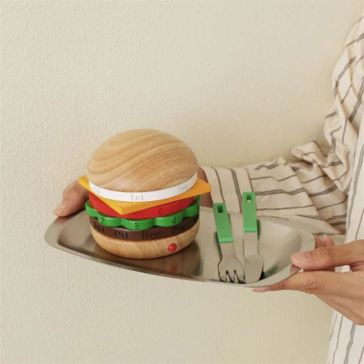Rotating Wooden Hamburger Decorative Calender | Stornfield