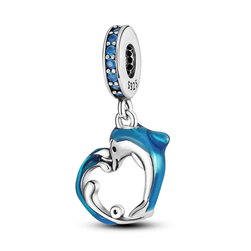 Stornfield | 925 Sterling Silver Charms, Leopard Gold Beads, Colorful Chameleon Rhino Lion Beetle Cat Pendant Compatible with Original Pandora Bracelet Jewelry