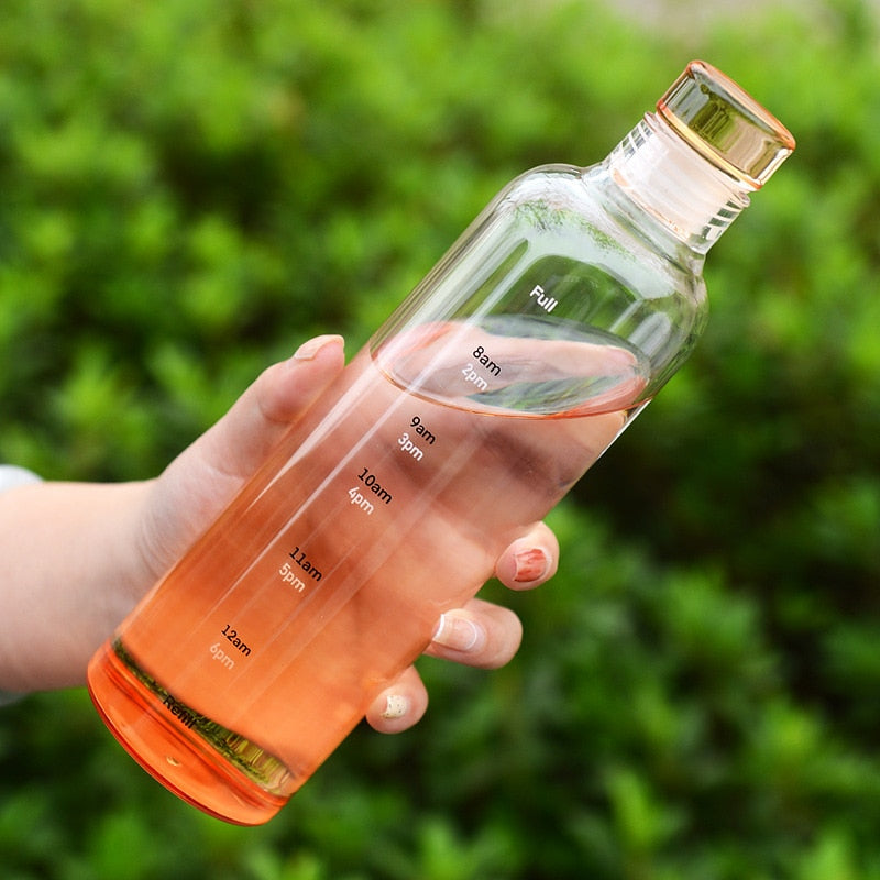 Stornfield | Heat-resistant Glass Water Bottle Time Scales