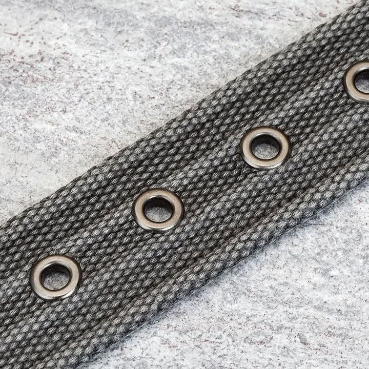 Stornfield | Men’s Canvas Belt – Adjustable Casual Striped Waistband