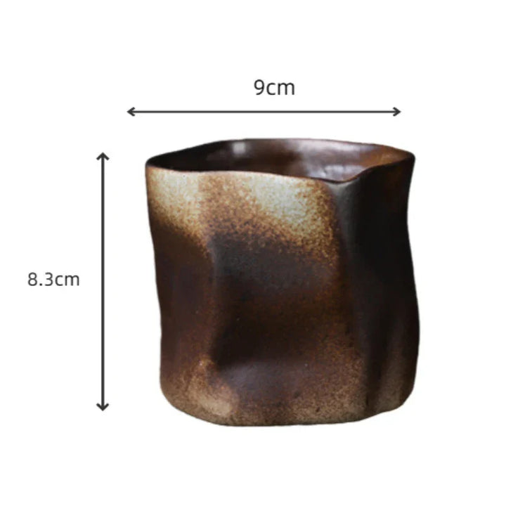 Stornfield | Twisted Irregular Ceramic Mug 9.47 oz/280 ml Handleless Polychromatic Creative Coffee and Tea Cups Retro Coffee Mugs