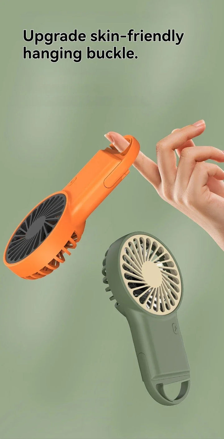 New Foldable USB Rechargeable Mini Fan | Handheld Desktop Fan with Cartoon Design & Hook for Outdoor, Home & Office Use | Stornfield