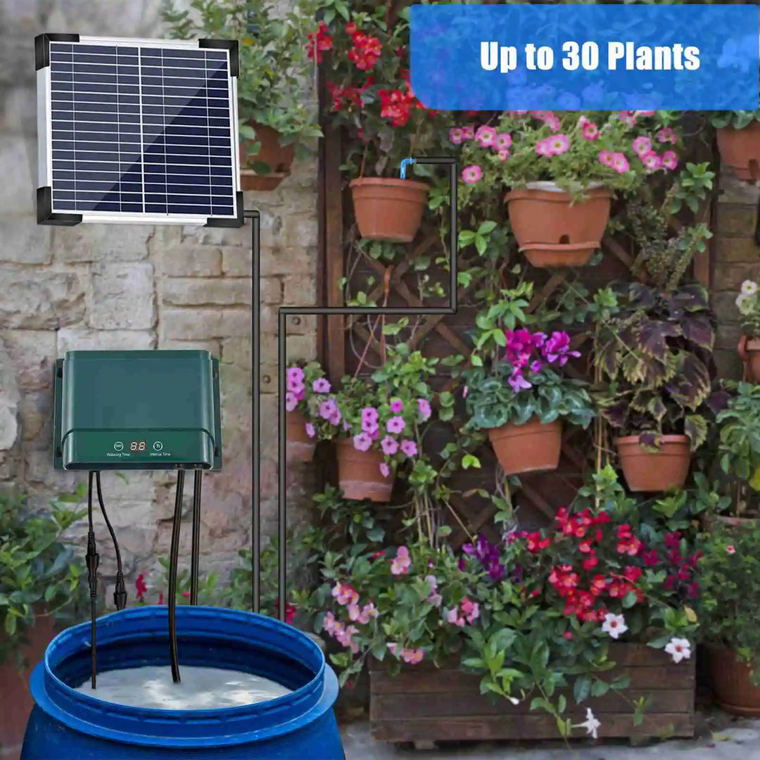 Stornfield | Solar Drip Irrigation System Kit Automatic Watering with 30 Modes & 7 Timers – AquaFlow