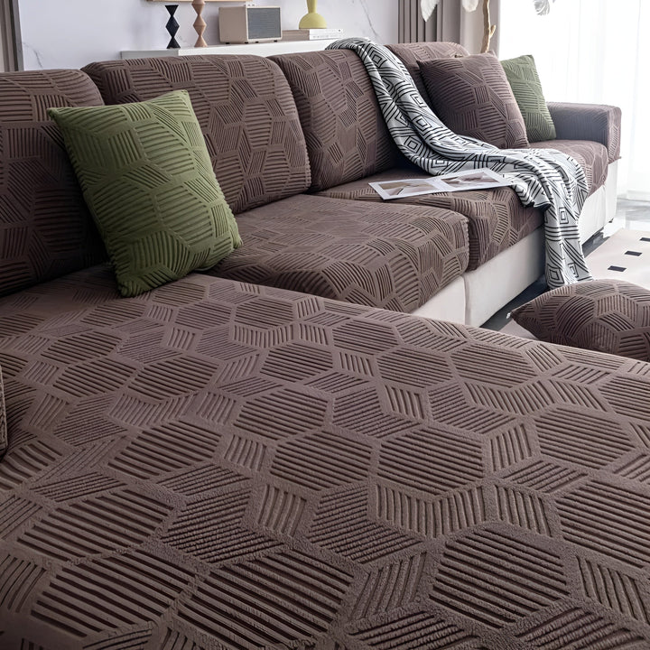 Jacquard Sofa Cover with Geometric Pattern – Soft & Pet-Friendly | Perfect for Protection and Cozy Living Spaces | Stornfield