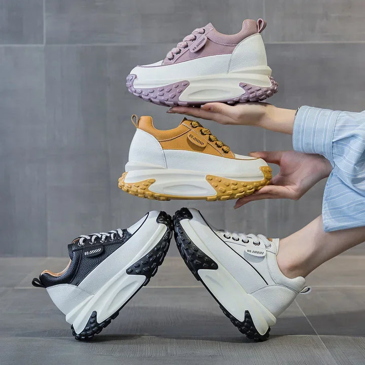Stornfield | 7 cm Platform Wedge Sneakers made of Leather
