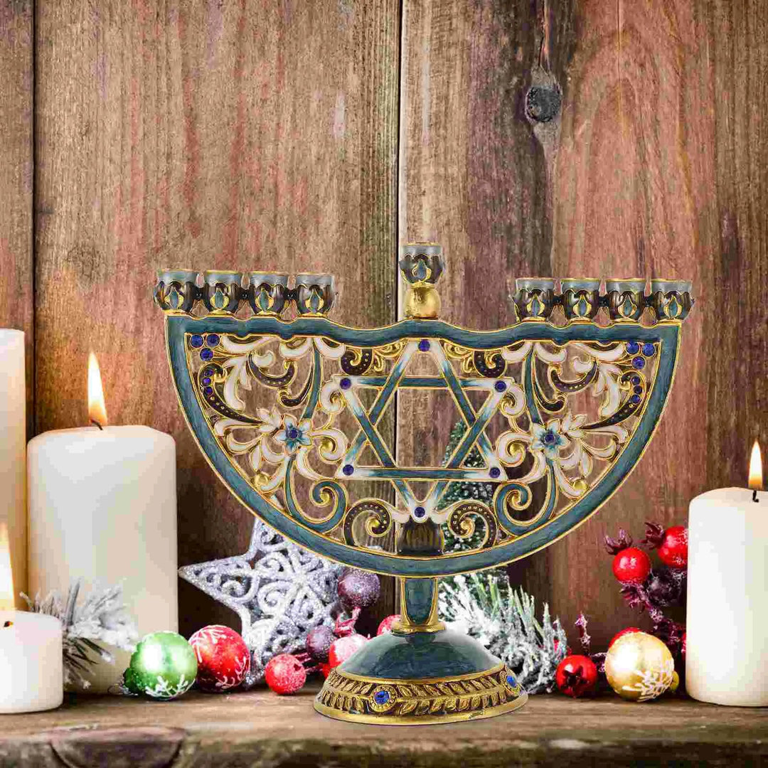 Stornfield | Auriona Menorah Candle Holder | Hanukkah Candelabra & Table Decoration | Wedding & Party Decor | Luxurious Elegance