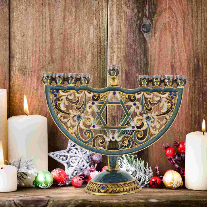 Stornfield | Auriona Menorah Candle Holder | Hanukkah Candelabra & Table Decoration | Wedding & Party Decor | Luxurious Elegance