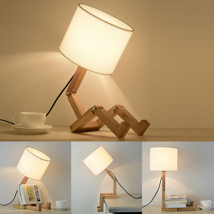 Thinker Wooden Robot Modern Night Lamp | Stornfield