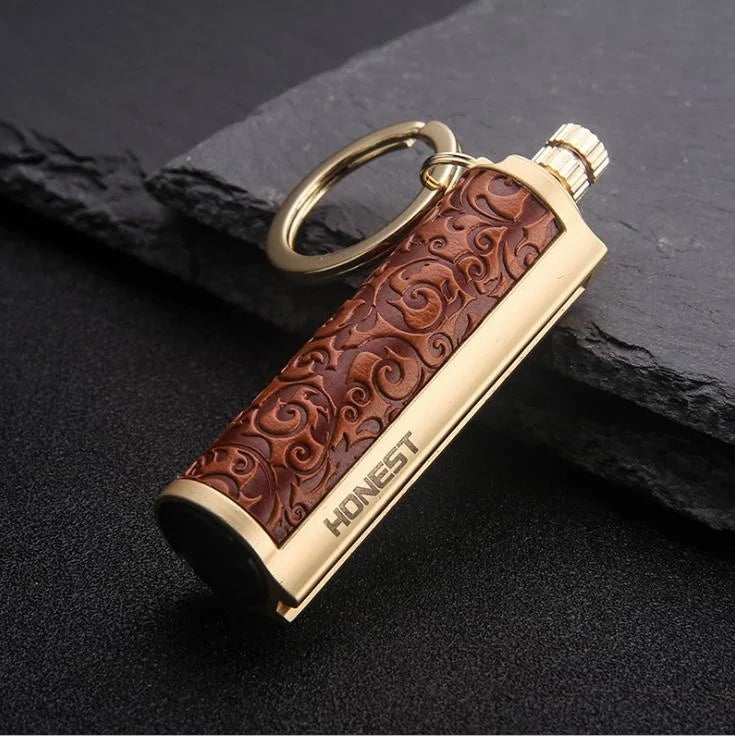 Leather Keychain Metal Match Inferno Lighter | Stornfield