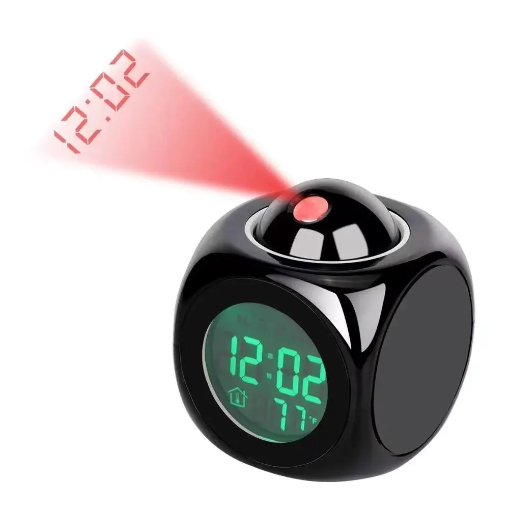 Digital projection clock with alarm, snooze function and room temperature display – Perfect for bedroom and office | Stornfield