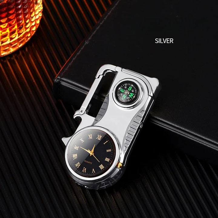 4in1 Windproof Metal Butane Compass Watch Keychain Lighter | Stornfield