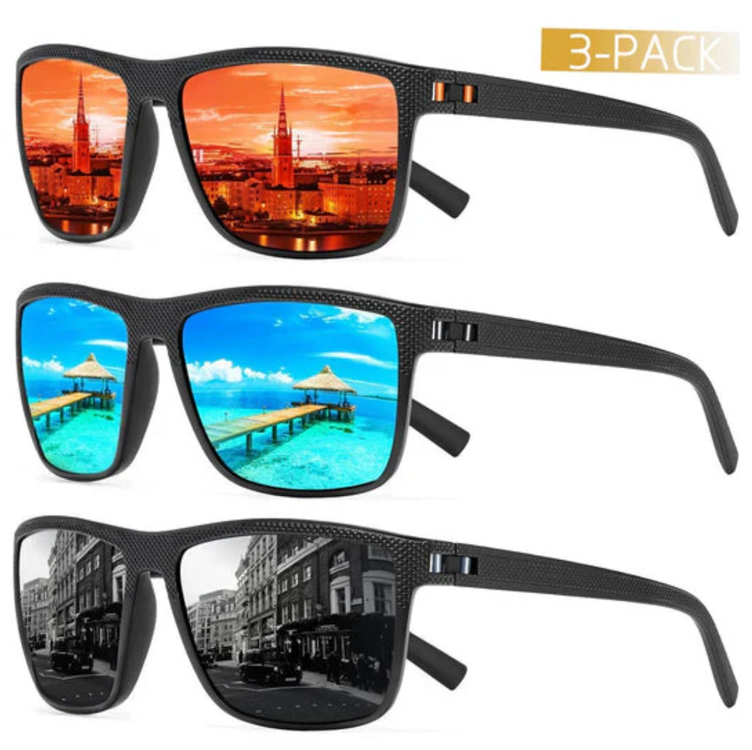 ZichtZeker 3-piece Set Polaroid Sunglasses – UV400 Protection & Comfort | Stornfield