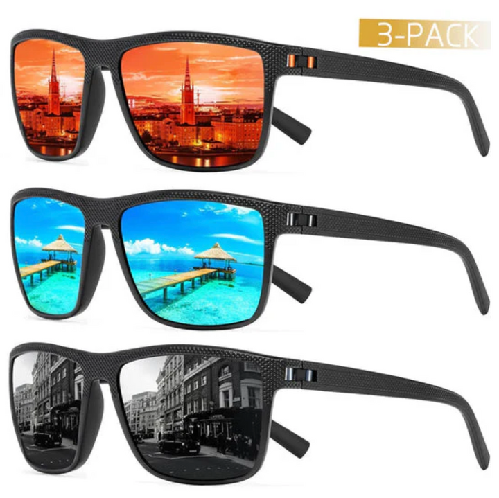 ZichtZeker 3-piece Set Polaroid Sunglasses – UV400 Protection & Comfort | Stornfield