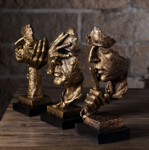 Abstract Gold Sculpture "NordicLine" – Modern Scandinavian Decoration | Stornfield