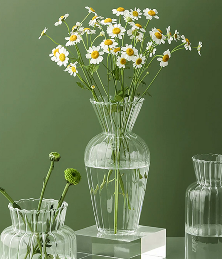 Stornfield | Petal-Textured Glass Accent and Vases