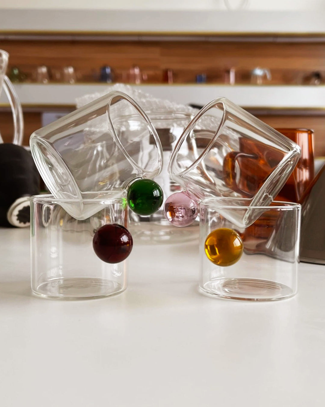 Globe Handle Glass Espresso Cup | Stornfield