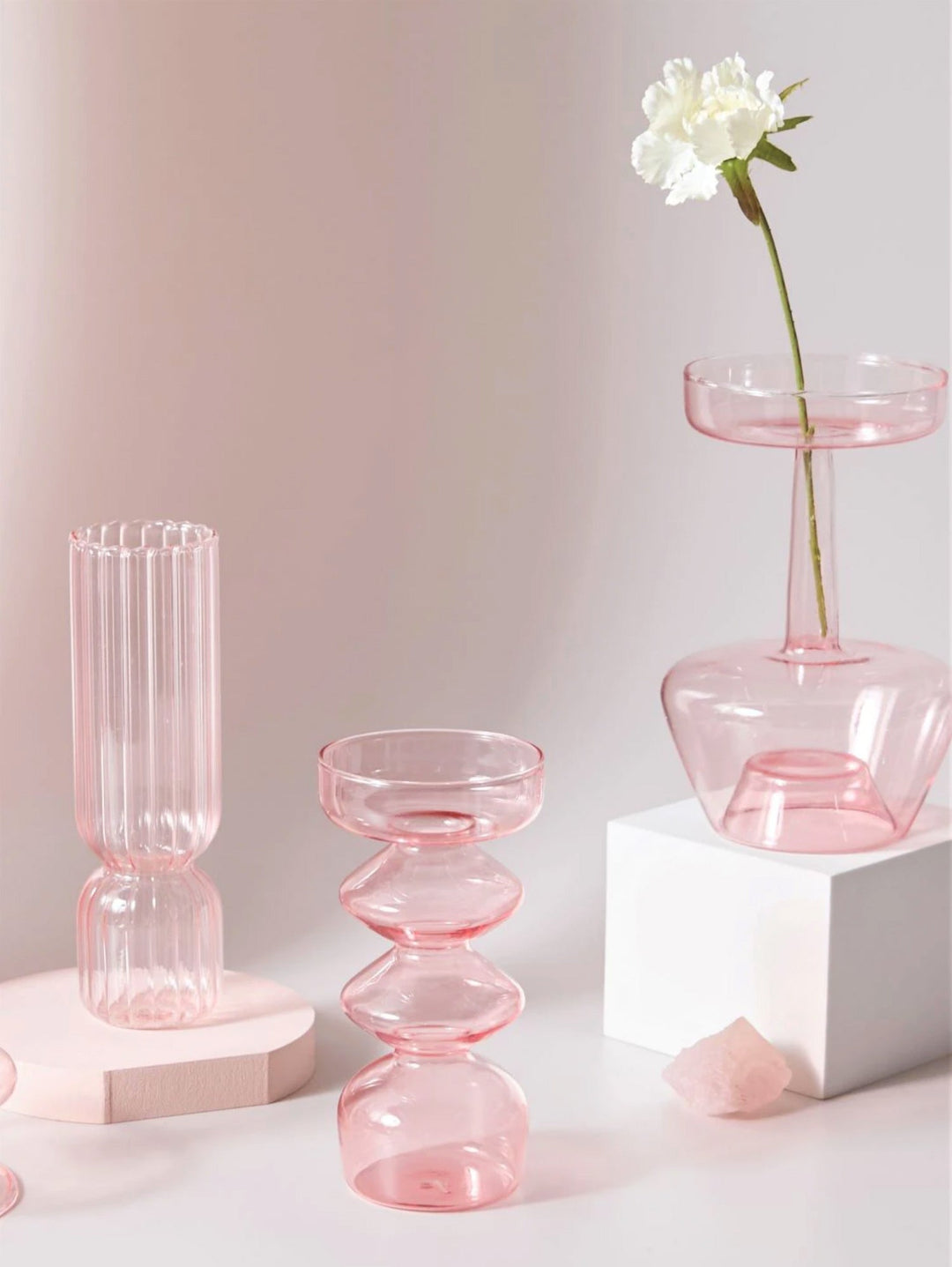 Modern Glass Trinket Dish - Baby Pink | Stornfield