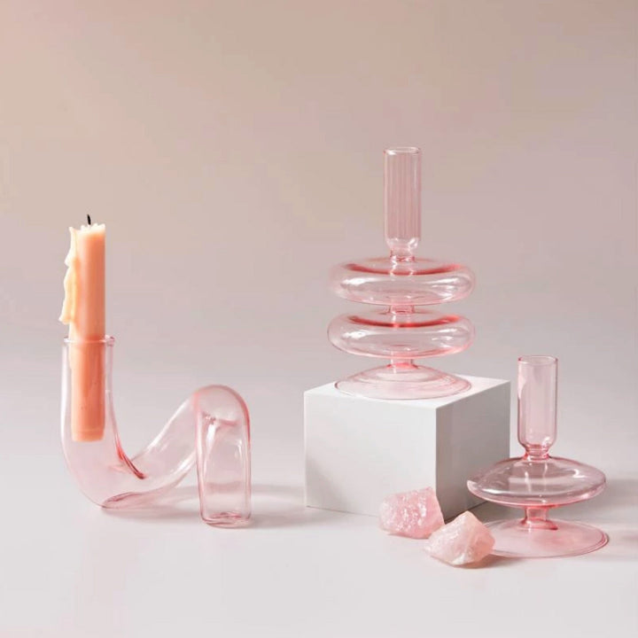 Modern Glass Trinket Dish - Baby Pink | Stornfield