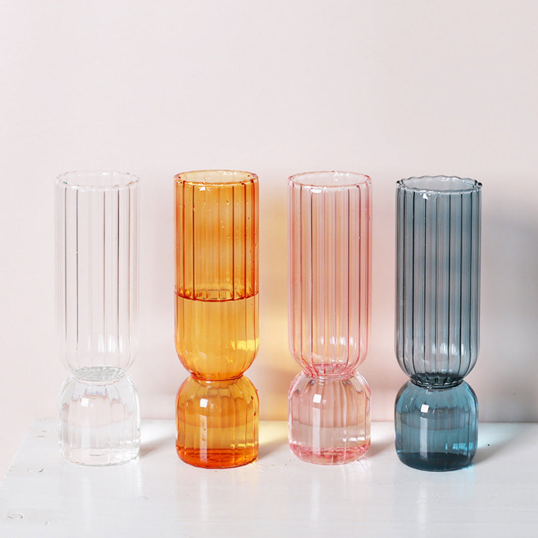 Cylindrical glass vase with scalloped rim | Stornfield