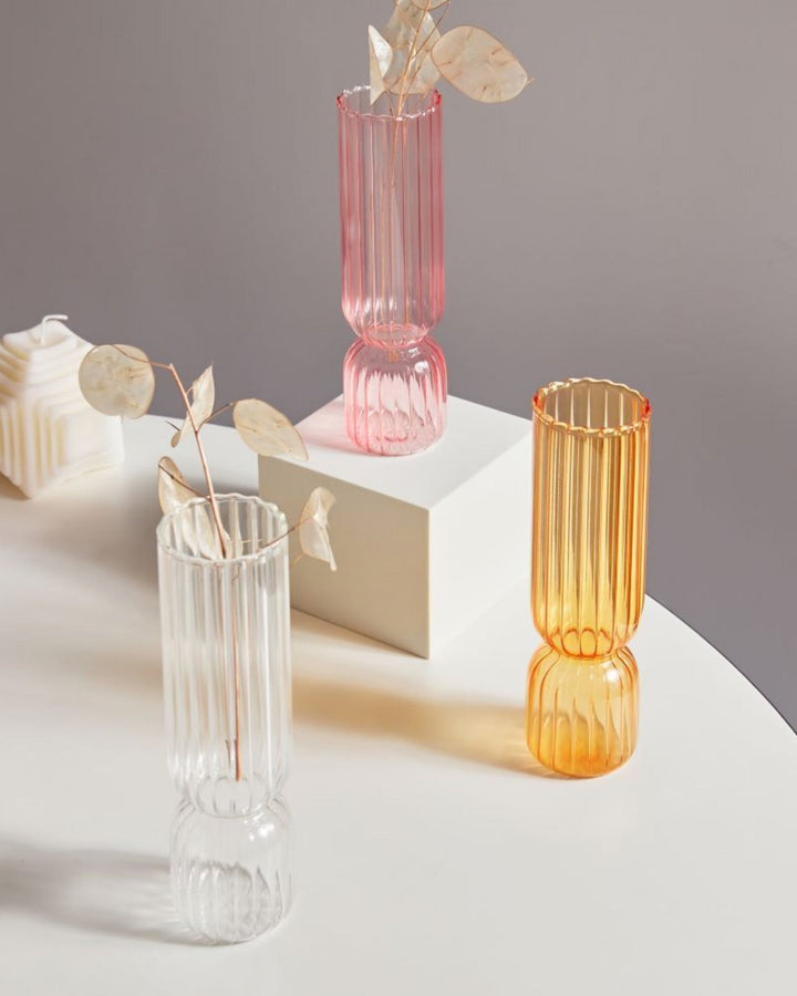 Cylindrical glass vase with scalloped rim | Stornfield