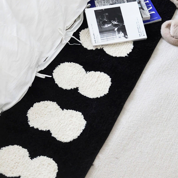 Abstract Black and White Narrow Rug | Stornfield