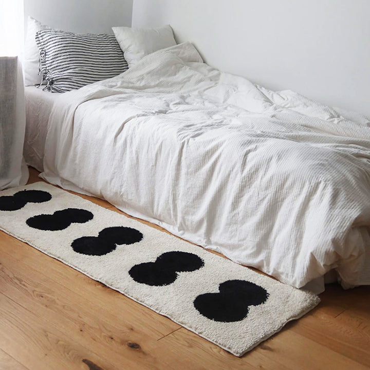 Abstract Black and White Narrow Rug | Stornfield