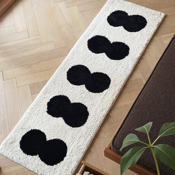 Abstract Black and White Narrow Rug | Stornfield
