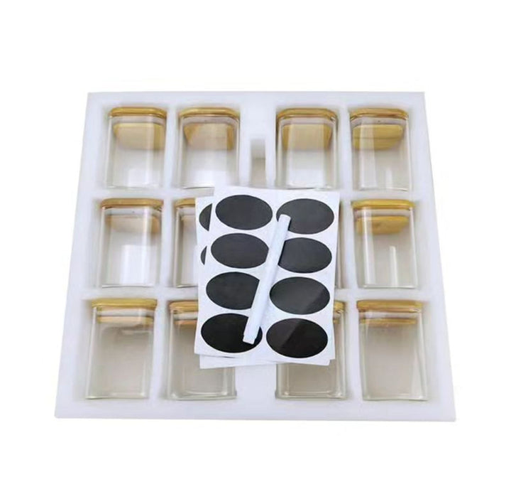 Stornfield | Set of 12 Glass Spice Jars