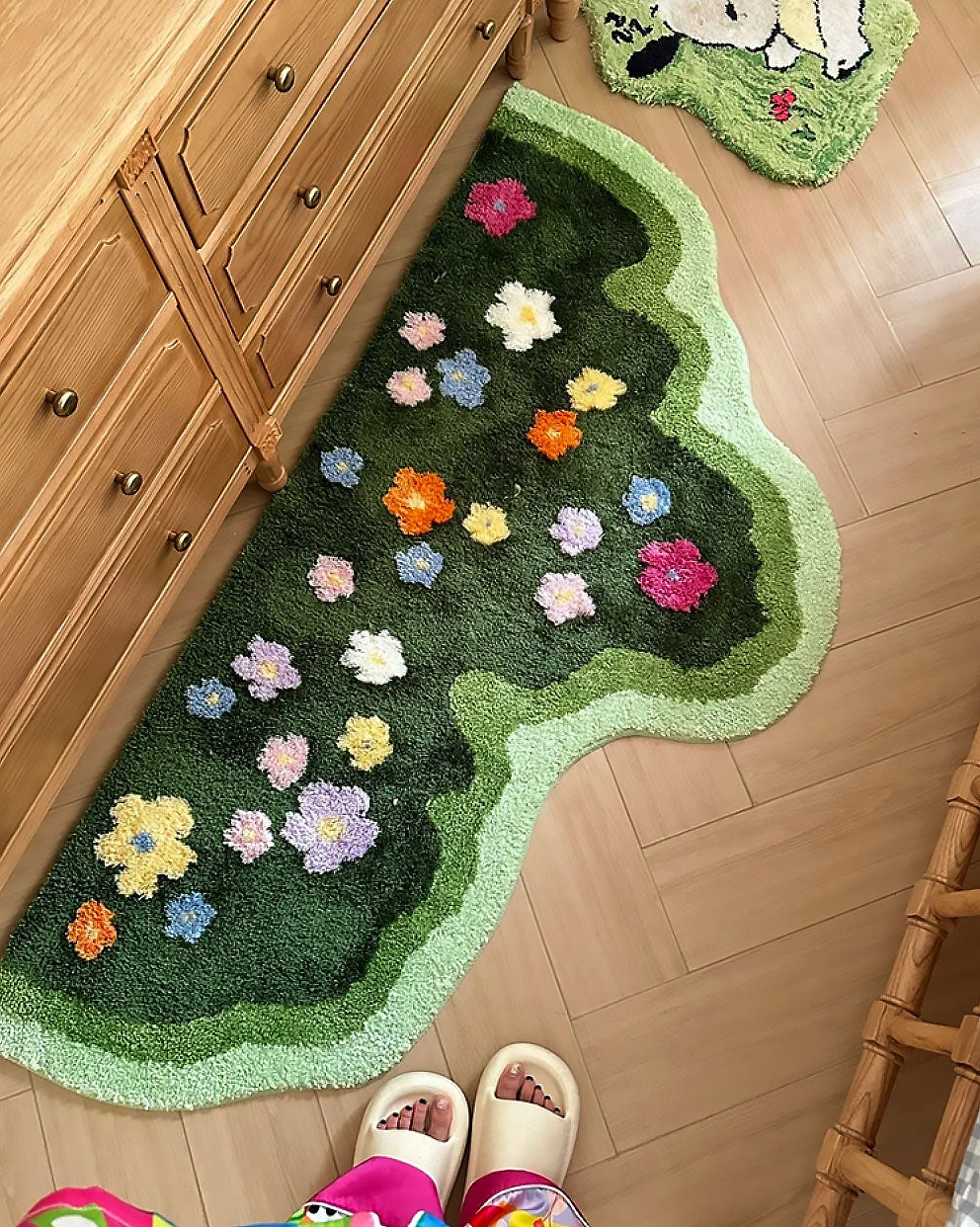 Moss and Floral Garden Rug | Stornfield