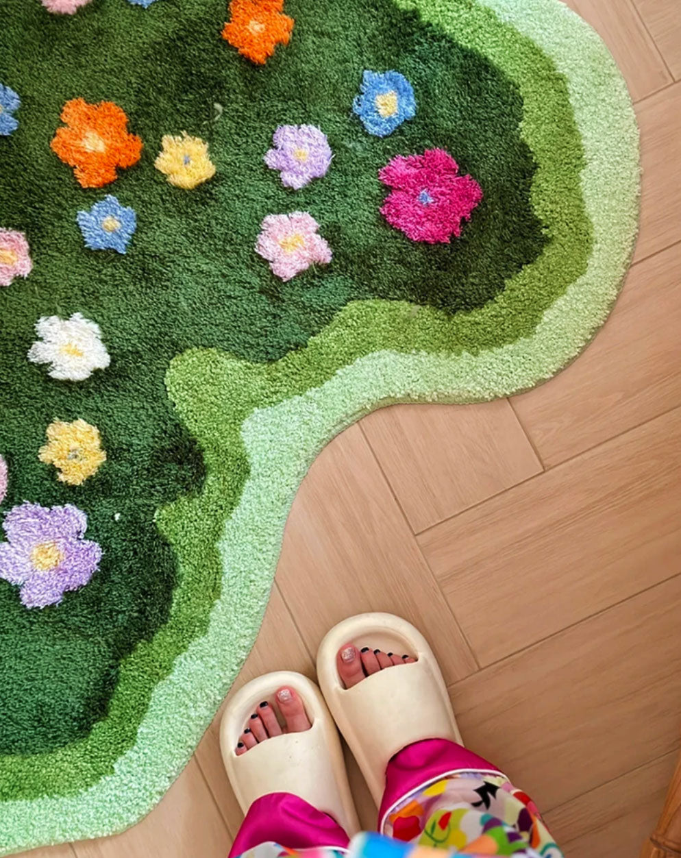 Moss and Floral Garden Rug | Stornfield
