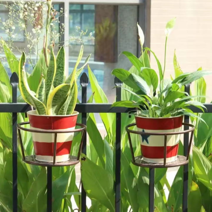 Stornfield | 3-piece Black Balcony Over-Rail Flower Pot Holder Nov