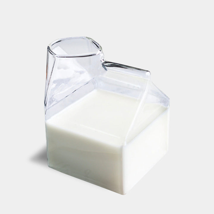 Glass Milk Carton Jug – 350ml Modern Borosilicate Pitcher | Stornfield