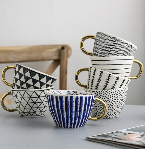 Stornfield | GeoMug Designer Bags & Mugs | Elegant Ceramics | Modern Geometric Patterns