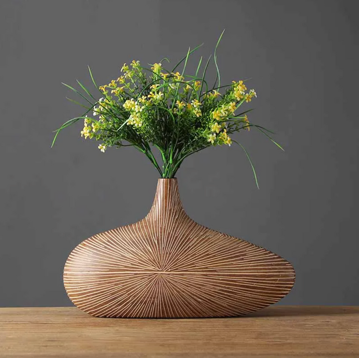 Stornfield | ClayAura Sahara Carved Vase | Handmade | Modern Home Decor | Elegant Design